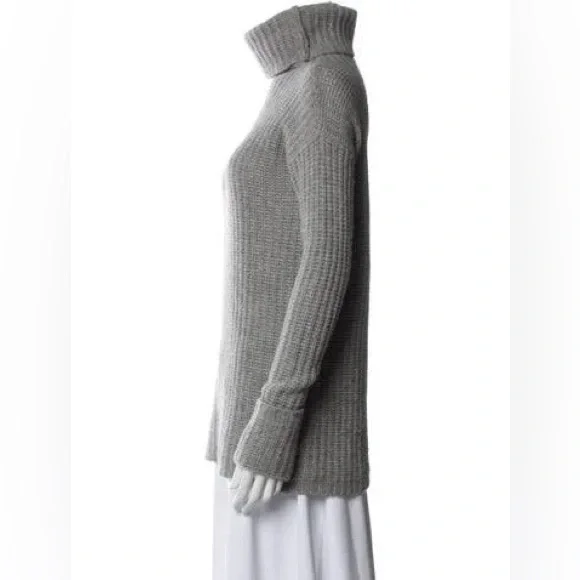 James Perse Gray 100% Cashmere Ribbed Turtleneck Sweater, size 3 - Picture 2 of 14